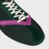 De platte sneaker in grosgrain, fluweel, suède kalfsleer en lamsleer