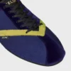De platte sneaker in grosgrain, fluweel, suède kalfsleer en lamsleer