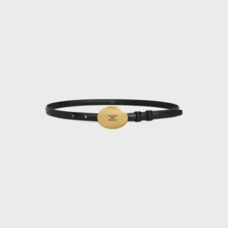 Dunne riem van 13 mm in Taurillon-leer