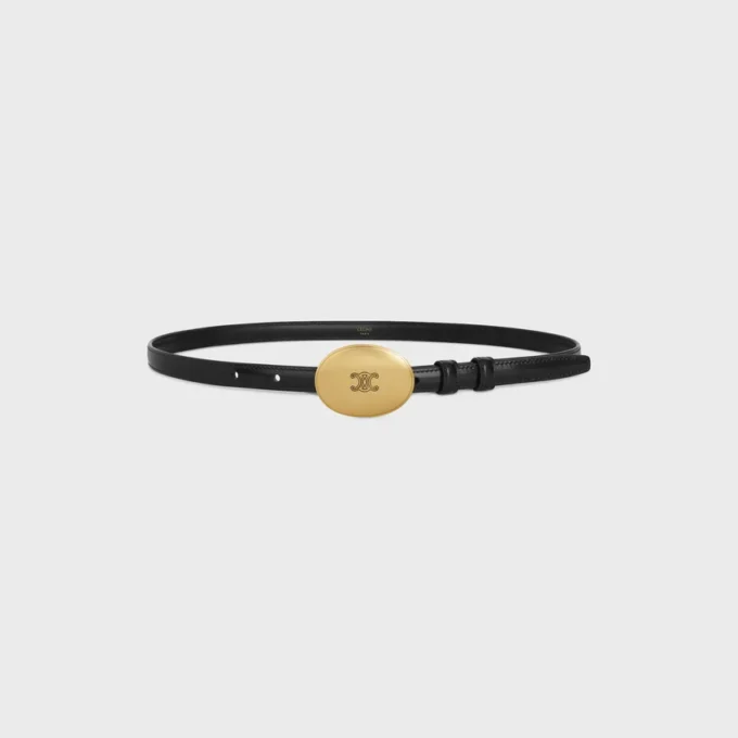 Dunne riem van 13 mm in Taurillon-leer