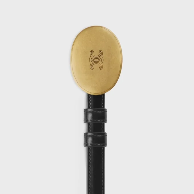 Dunne riem van 13 mm in Taurillon-leer