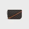 Duo-portemonnee met riem van Triomphe Canvas en kalfsleer