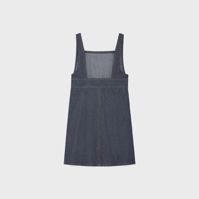 Empire-minijurk van Raw Wash-denim
