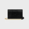 Envelopportemonnee met ketting in lizard