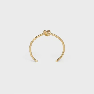 Extra dunne Knot-armband van messing met gouden afwerking