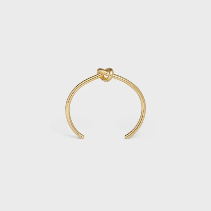 Extra dunne Knot-armband van messing met gouden afwerking