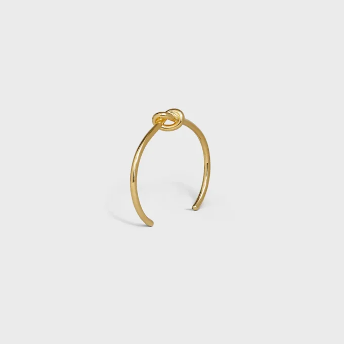 Extra dunne Knot-armband van messing met gouden afwerking