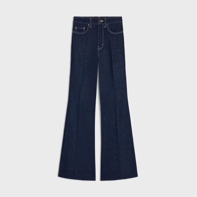 Flare-jeans 003 van lichtgewicht indigo-denim