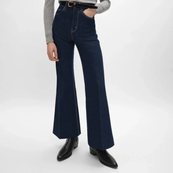 Flare-jeans 003 van lichtgewicht indigo-denim