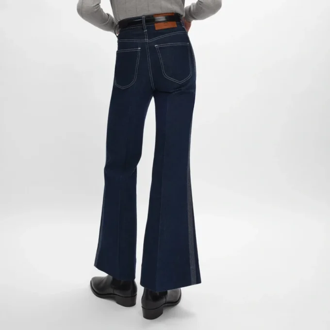 Flare-jeans 003 van lichtgewicht indigo-denim