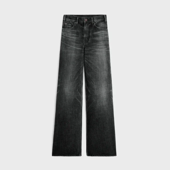 Flared surfjeans in Black Ice Rinse-denim