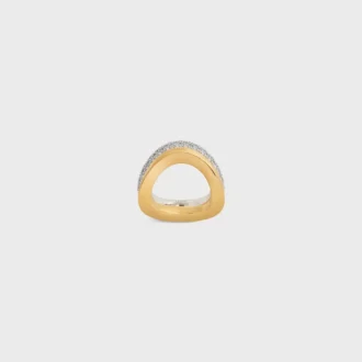 Formes Abstraites Set ringen van strass en messing met goud- en rhodiumafwerking