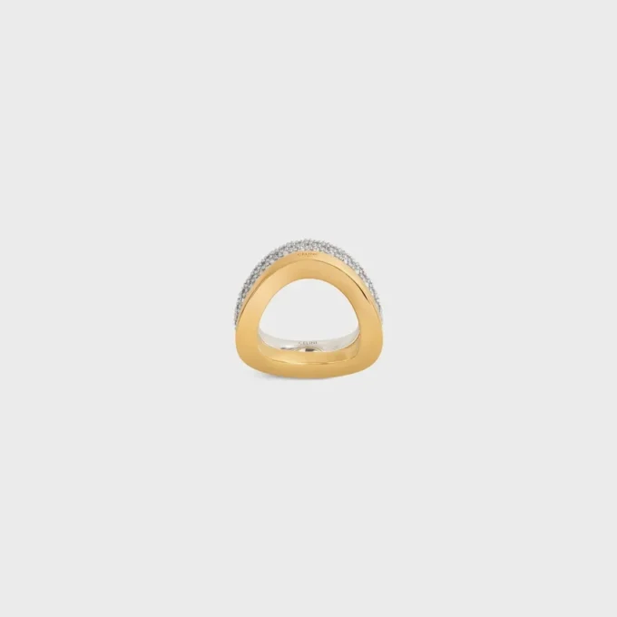 Formes Abstraites Set ringen van strass en messing met goud- en rhodiumafwerking