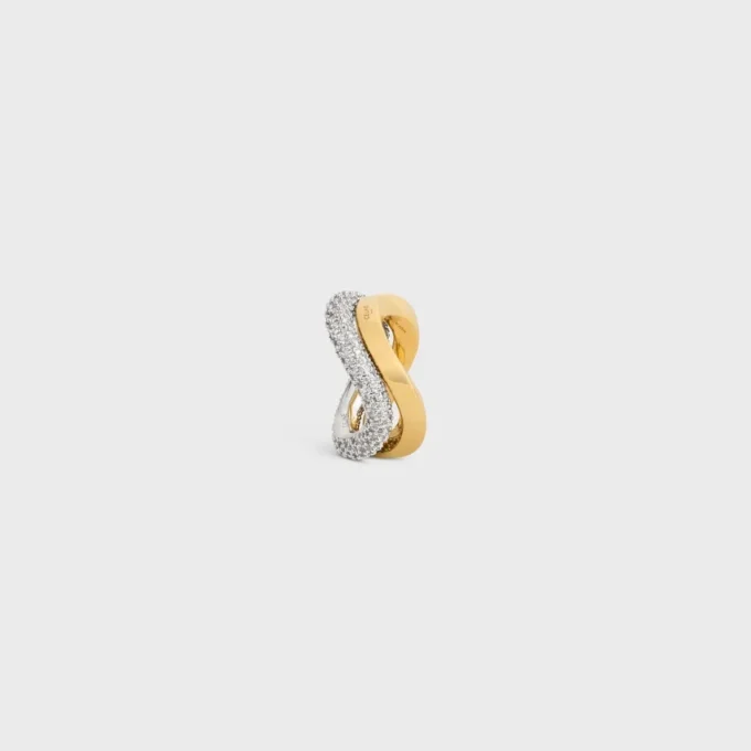 Formes Abstraites Set ringen van strass en messing met goud- en rhodiumafwerking