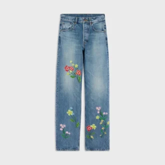 Geborduurde boyfriend-jeans 001 van katoenen denim