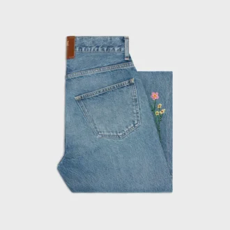 Geborduurde boyfriend-jeans 001 van katoenen denim