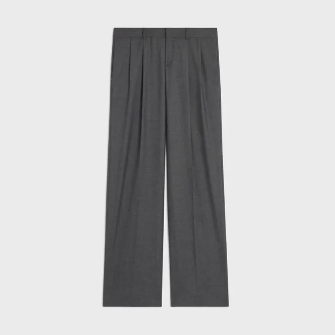 Geplooide broek van kasjmiercanvas