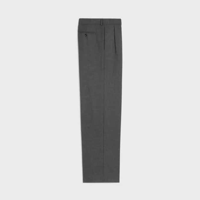 Geplooide broek van kasjmiercanvas