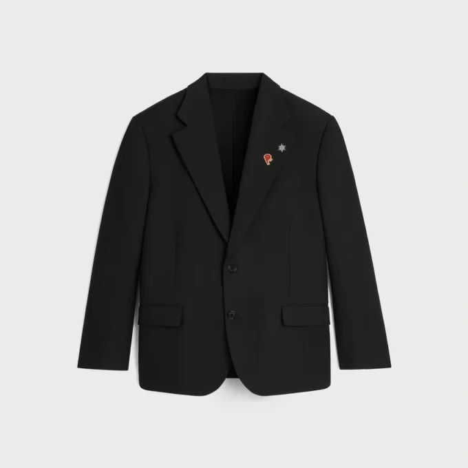 Getailleerd jasje van wollen gabardine