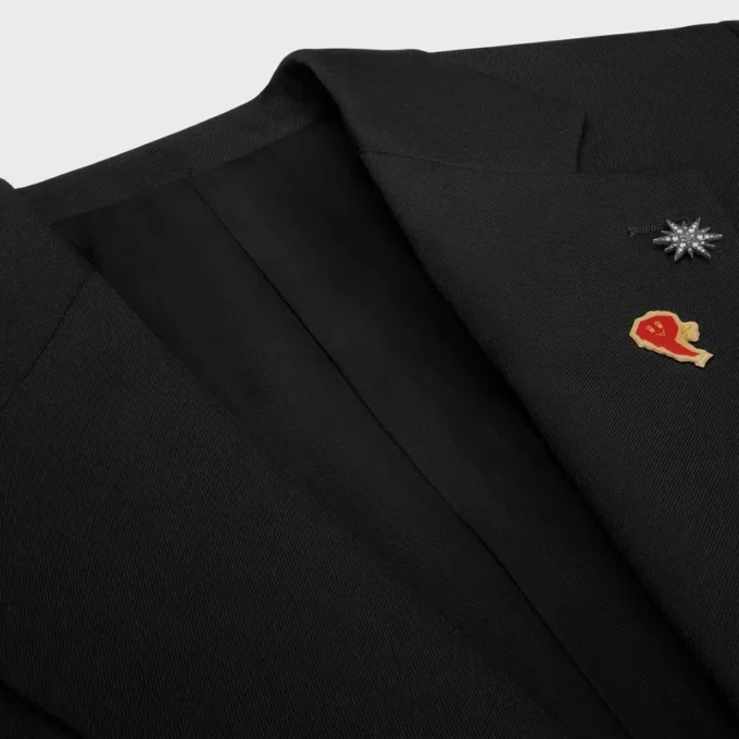 Getailleerd jasje van wollen gabardine