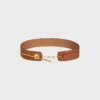 Grote CELINE-riem met schijf van 50 mm van soepel natuurlijk kalfsleer