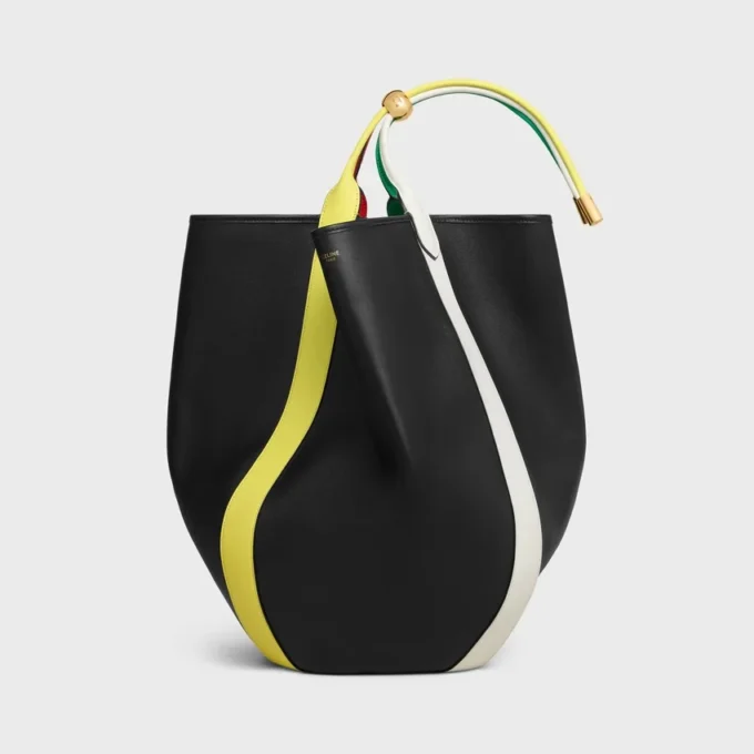 Grote Drop Bucket-tas van glad kalfsleer