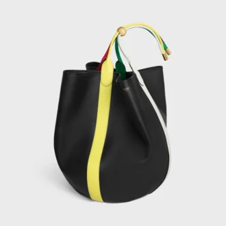 Grote Drop Bucket-tas van glad kalfsleer