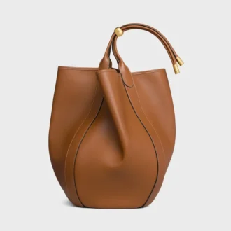 Grote Drop Bucket-tas van soepel, glad kalfsleer