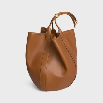 Grote Drop Bucket-tas van soepel, glad kalfsleer