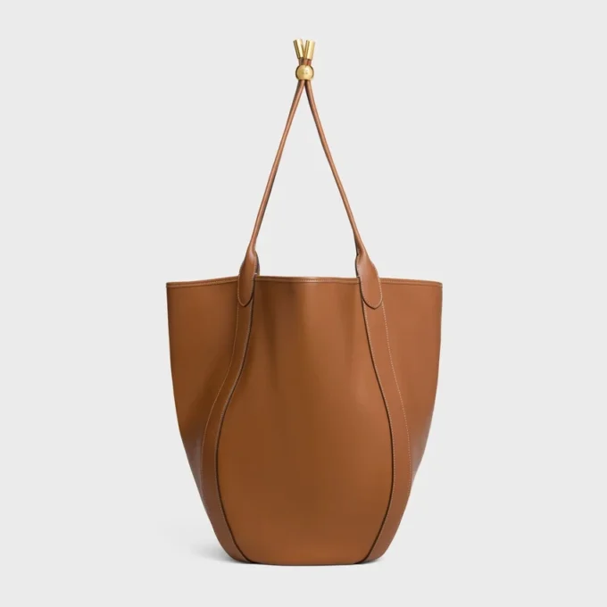 Grote Drop Bucket-tas van soepel, glad kalfsleer