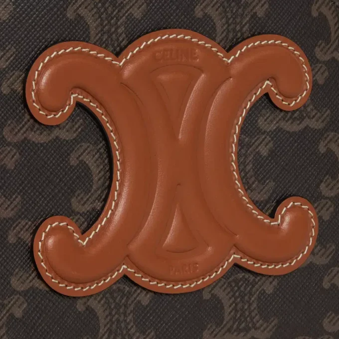 Half Moon-tas van Triomphe Canvas en kalfsleer