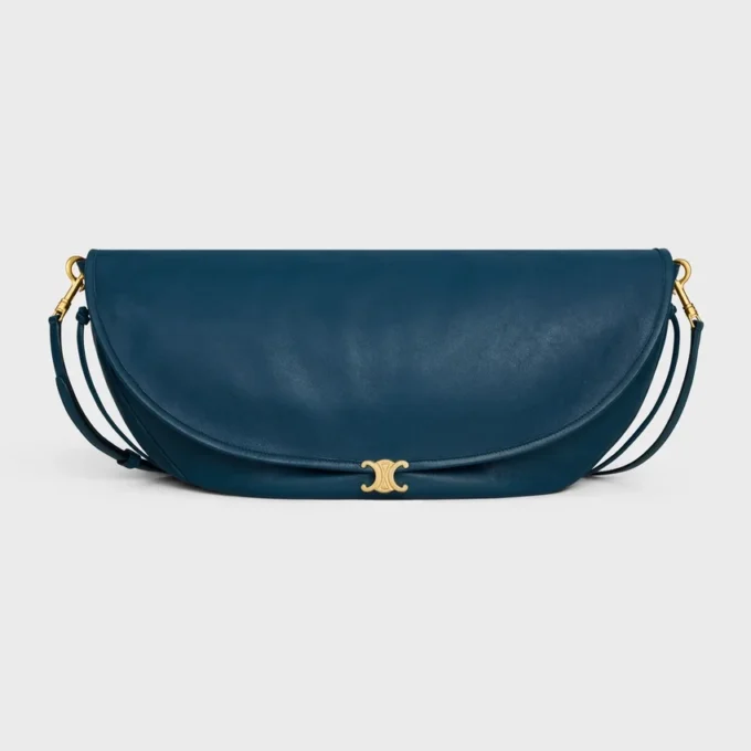 Halfmoon Soft Triomphe-tas van soepel, glanzend lamsleer