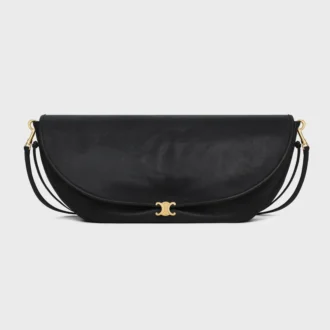 Halfmoon Soft Triomphe-tas van soepel, glanzend lamsleer