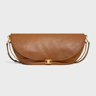 Halfmoon Soft Triomphe-tas van soepel, glanzend lamsleer