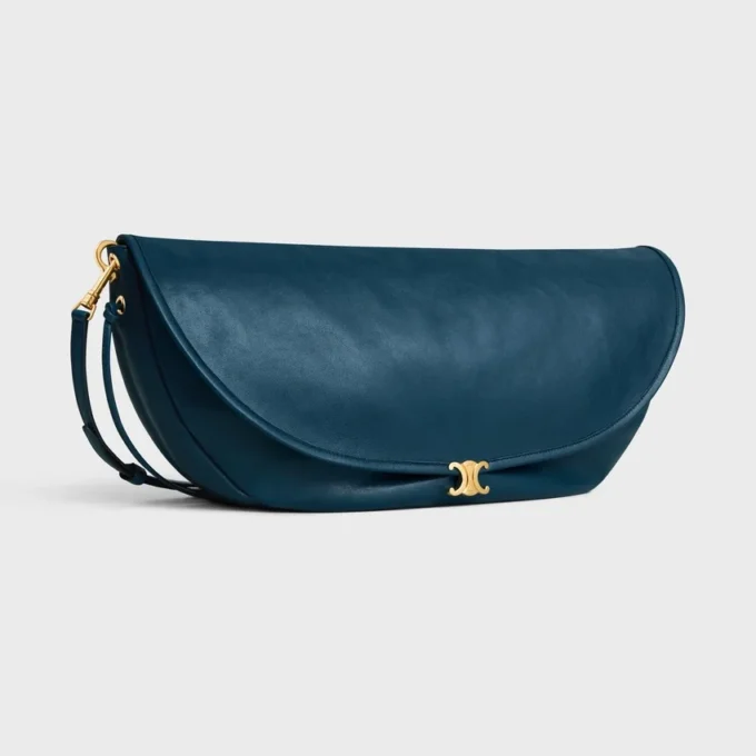 Halfmoon Soft Triomphe-tas van soepel, glanzend lamsleer