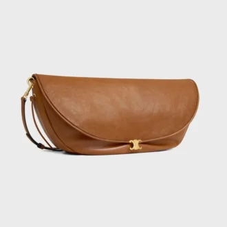 Halfmoon Soft Triomphe-tas van soepel, glanzend lamsleer