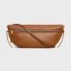 Halfmoon Soft Triomphe-tas van soepel, glanzend lamsleer