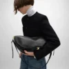 Halfmoon Soft Triomphe-tas van soepel, glanzend lamsleer