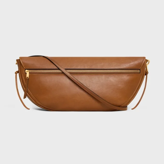 Halfmoon Soft Triomphe-tas van soepel, glanzend lamsleer