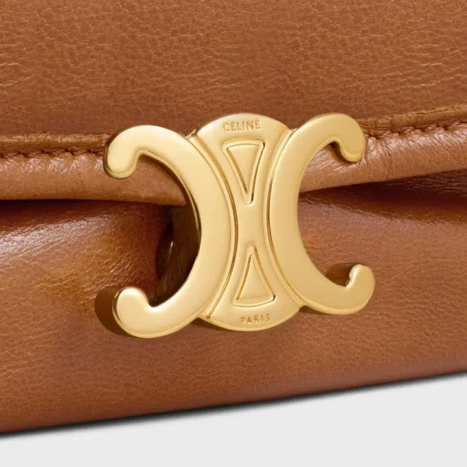 Halfmoon Soft Triomphe-tas van soepel, glanzend lamsleer