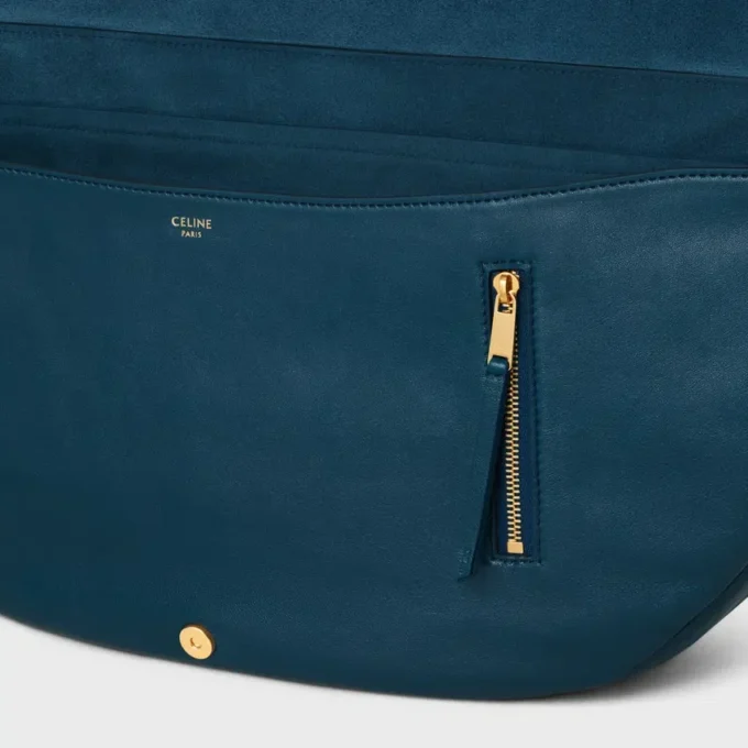 Halfmoon Soft Triomphe-tas van soepel, glanzend lamsleer
