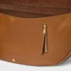Halfmoon Soft Triomphe-tas van soepel, glanzend lamsleer