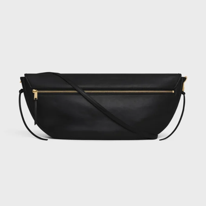 Halfmoon Soft Triomphe-tas van soepel, glanzend lamsleer