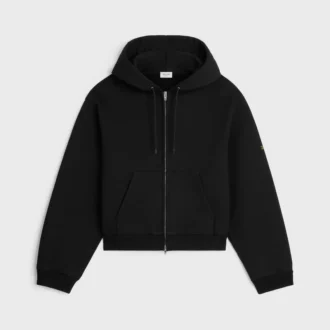 Hoodie met ritssluiting van katoenfleece