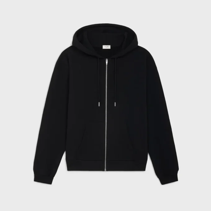 Hoodie met ritssluiting van katoenfleece