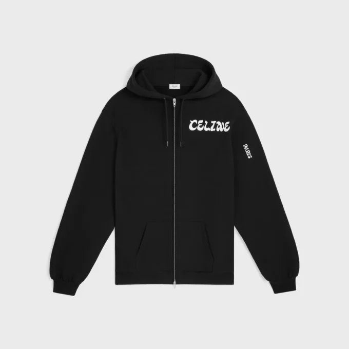 Hoodie met ritssluiting van katoenfleece