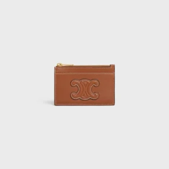 Kaartenhouder met ritssluiting Cuir Triomphe van glad lamsleer
