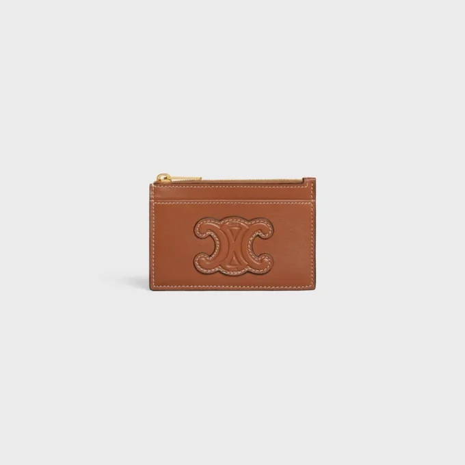 Kaartenhouder met ritssluiting Cuir Triomphe van glad lamsleer