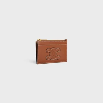 Kaartenhouder met ritssluiting Cuir Triomphe van glad lamsleer