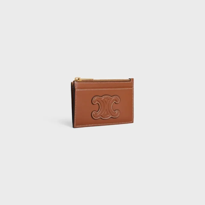 Kaartenhouder met ritssluiting Cuir Triomphe van glad lamsleer